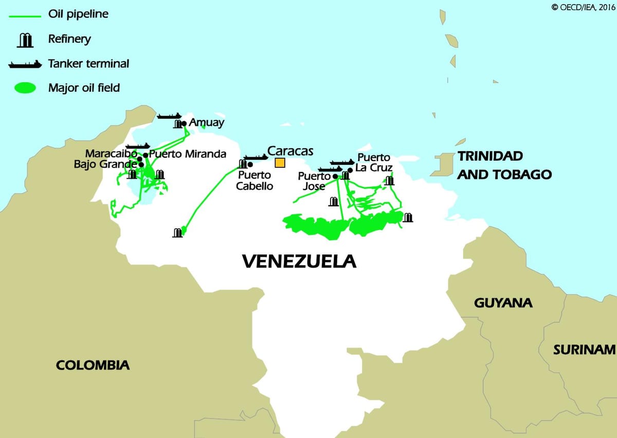 venezuela rezervave të naftës hartë