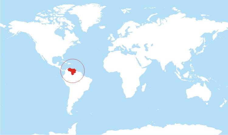 harta e venezuela vend në botë