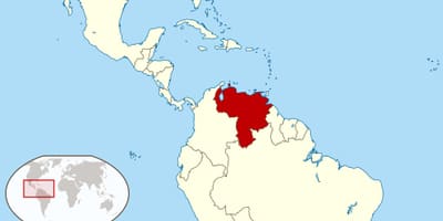 Venezuela në hartën e amerikës së jugut
