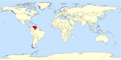 Venezuela vendndodhjen në hartë të botës