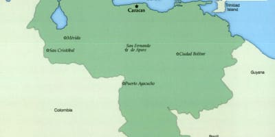 Harta e venezuelë me qytetet