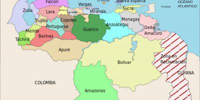 Harta e venezuela shtetet
